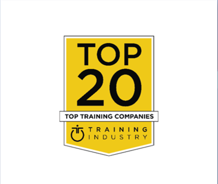 Logo of Training Industry - Top 20 Training Companies award that Integrity Solutions has received every year from 2018-2024